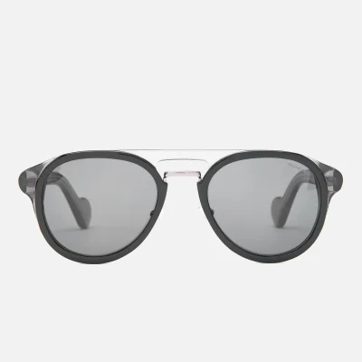 Moncler Men's Aviator Sunglasses - Black/Smoke