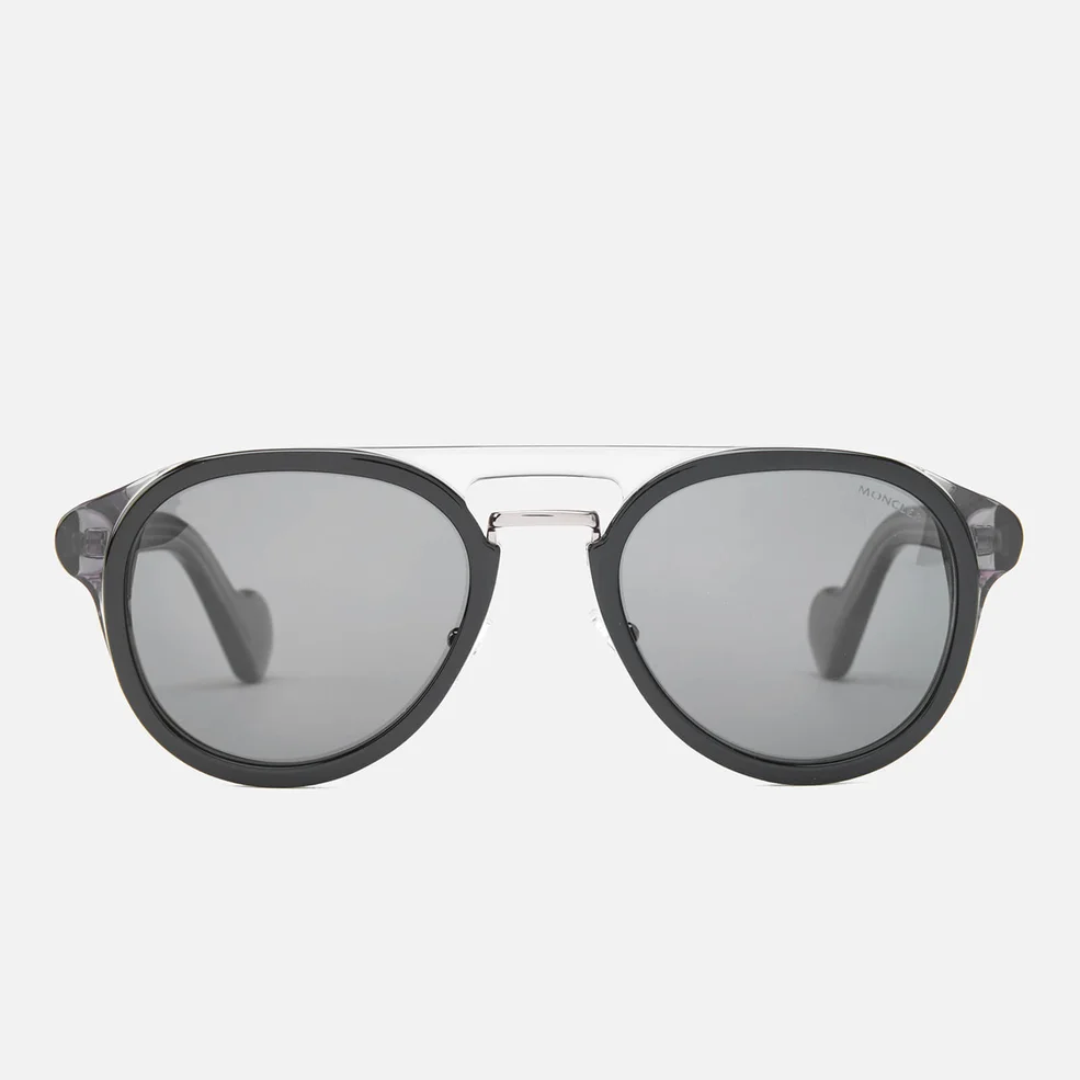 Moncler Men's Aviator Sunglasses - Black/Smoke Image 1