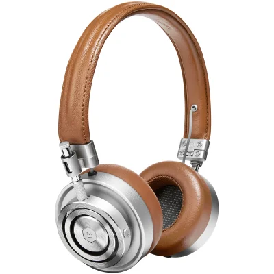 Master and Dynamic MH30 On Ear Headphones - Silver/Brown