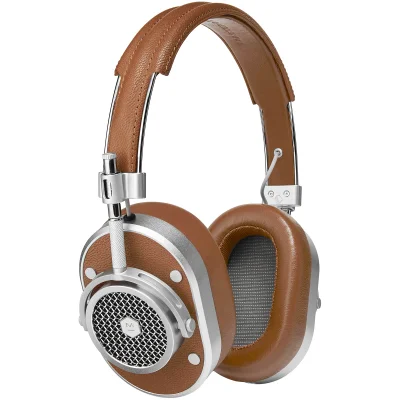 Master and Dynamic MH40 Over Ear Headphones - Silver/Brown