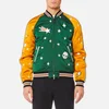 Coach 1941 Men's Souvenir Jacket Featuring Sundae - Emerald/Deep Clementine - Image 1