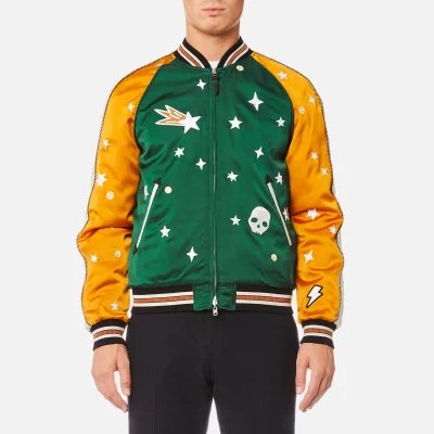 Coach 1941 Men's Souvenir Jacket Featuring Sundae - Emerald/Deep Clementine