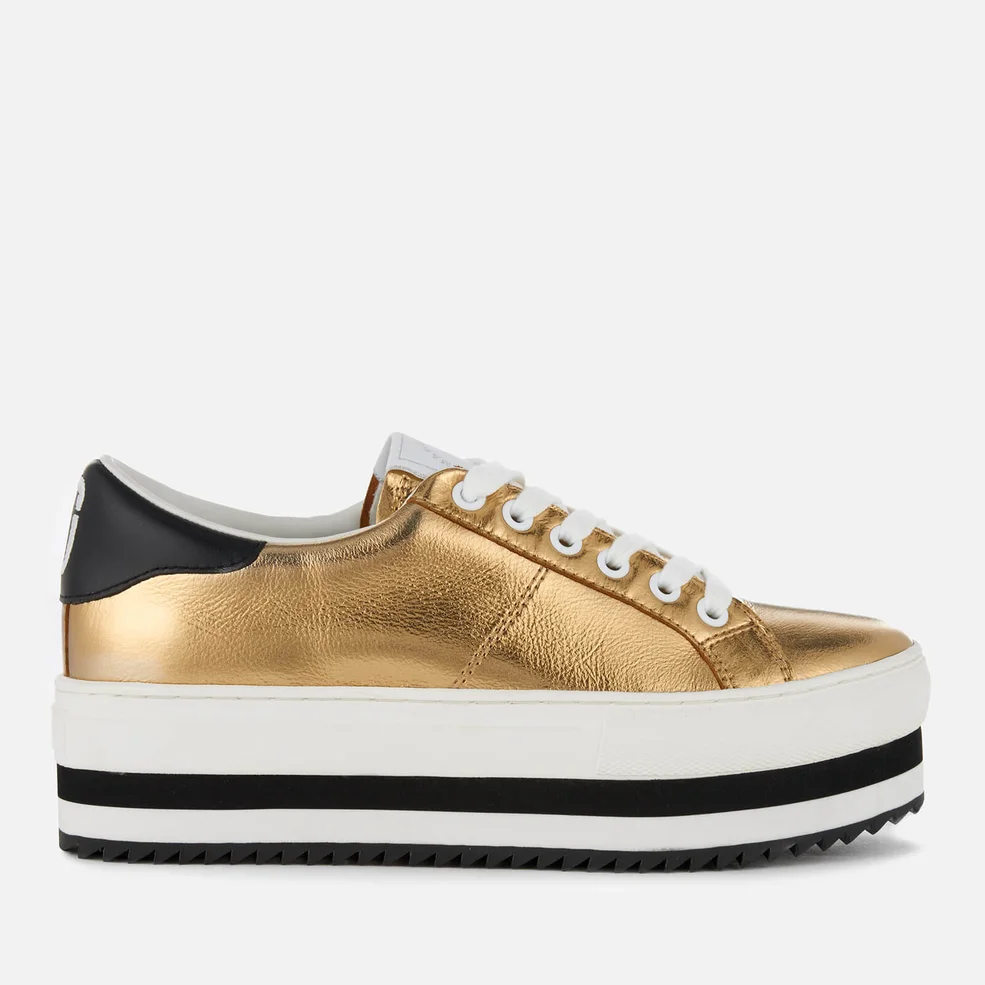 Marc Jacobs Women's Grand Leather Platform Trainers - Gold Image 1
