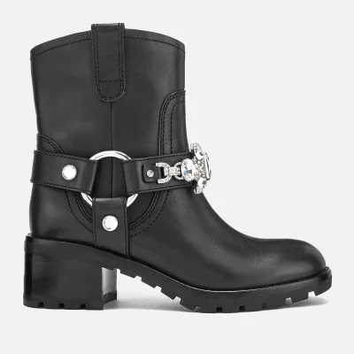 Marc Jacobs Women's Campbell Leather Embellished Biker Boots - Black