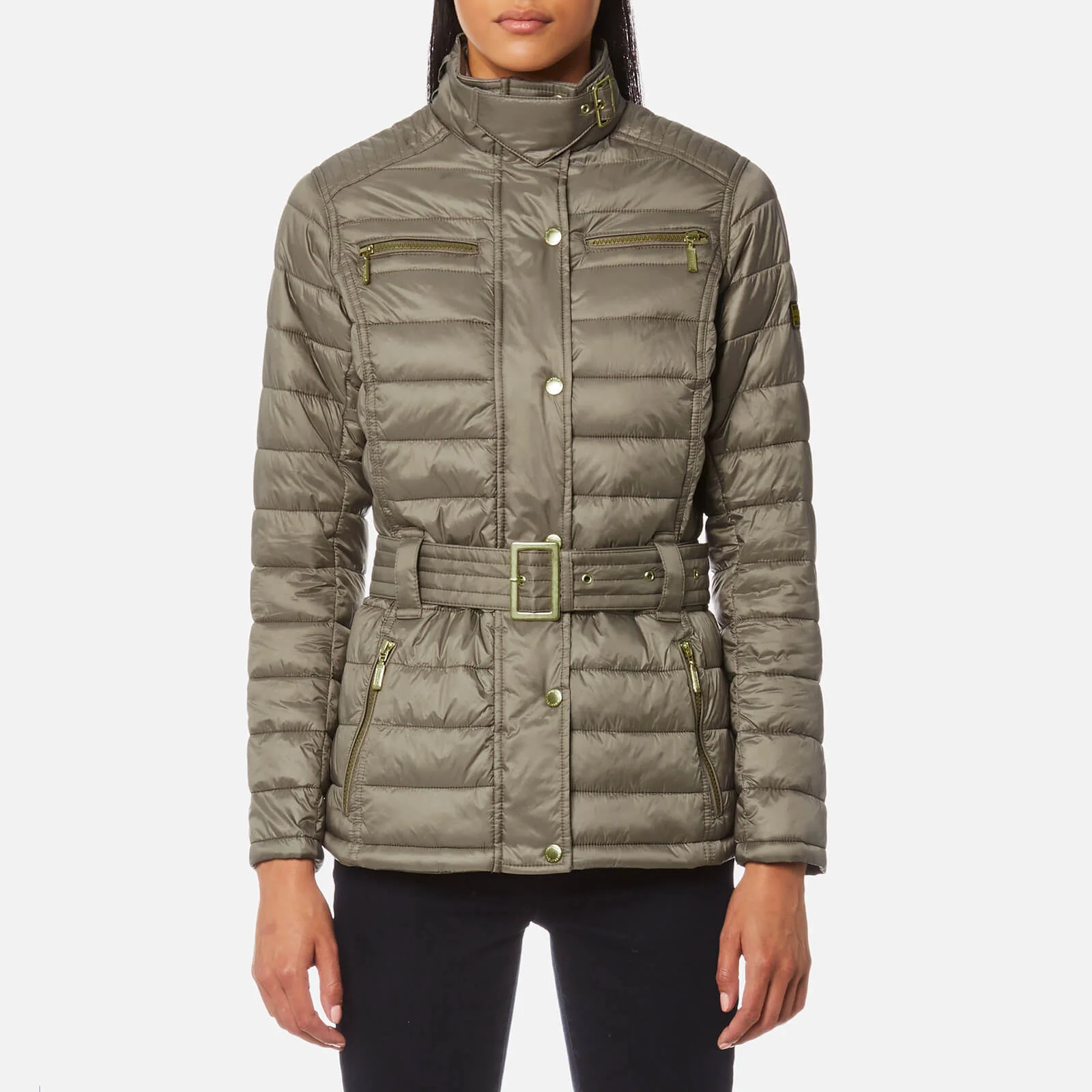 Barbour International Women's Cadwell Quilt Coat - Taupe Image 1