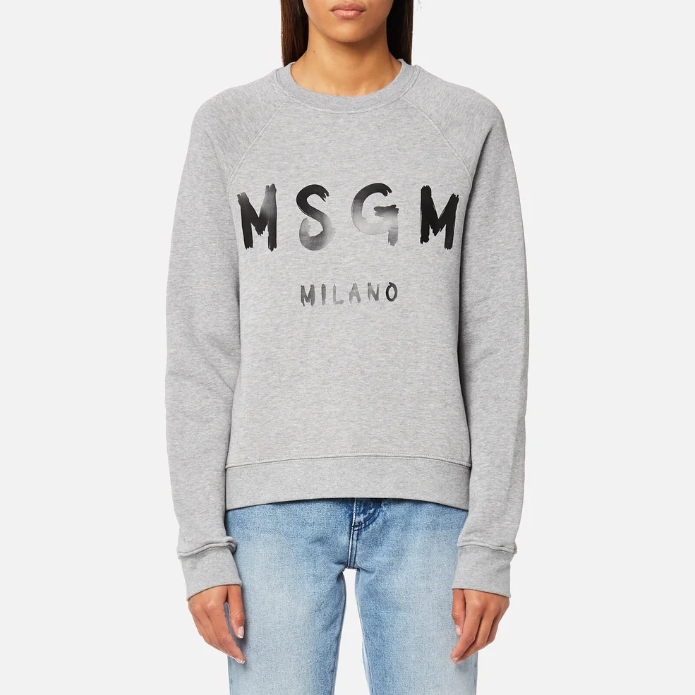 MSGM Women's Graffiti Logo Sweatshirt - Grey Image 1