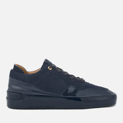 Android Homme Men's Omega Low Suede/Patent Leather Trainers - Navy