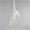 Seletti Ceiling Monkey Lamp - White - Image 1