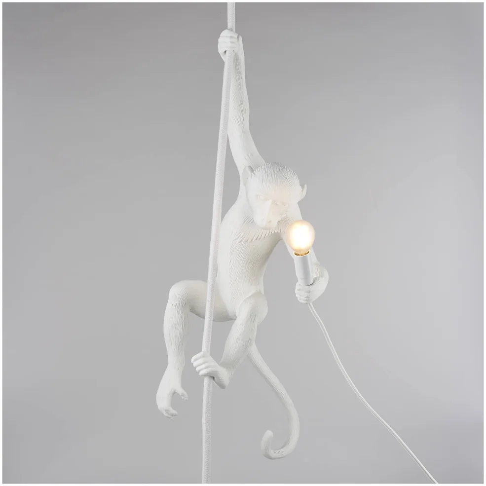 Seletti Ceiling Monkey Lamp - White Image 1
