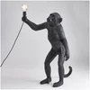 Seletti Standing Monkey Lamp - Black - Image 1