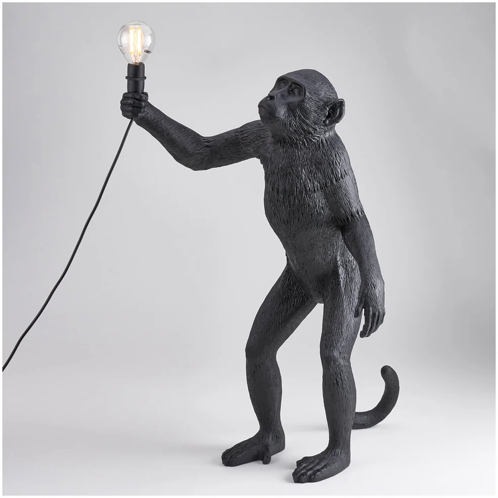 Seletti Standing Monkey Lamp - Black Image 1