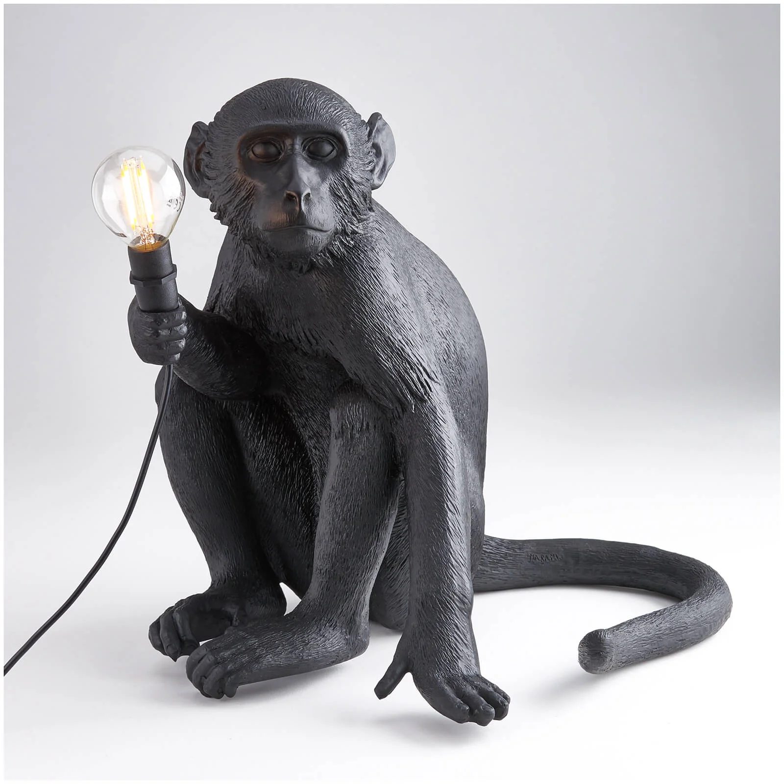 Seletti Sitting Monkey Lamp - Black Image 1