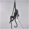 Seletti Ceiling Monkey Lamp - Black - Image 1