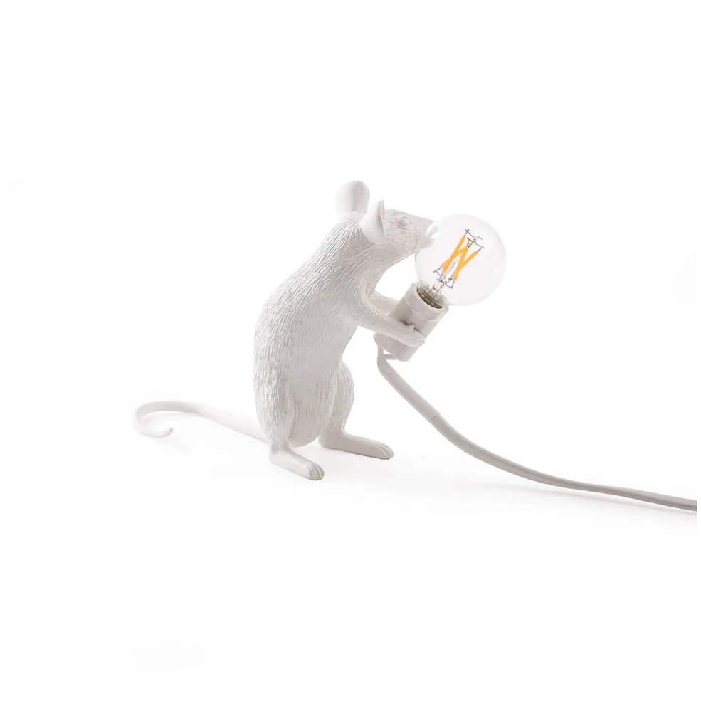 Seletti Sitting Mouse Lamp - White Image 1