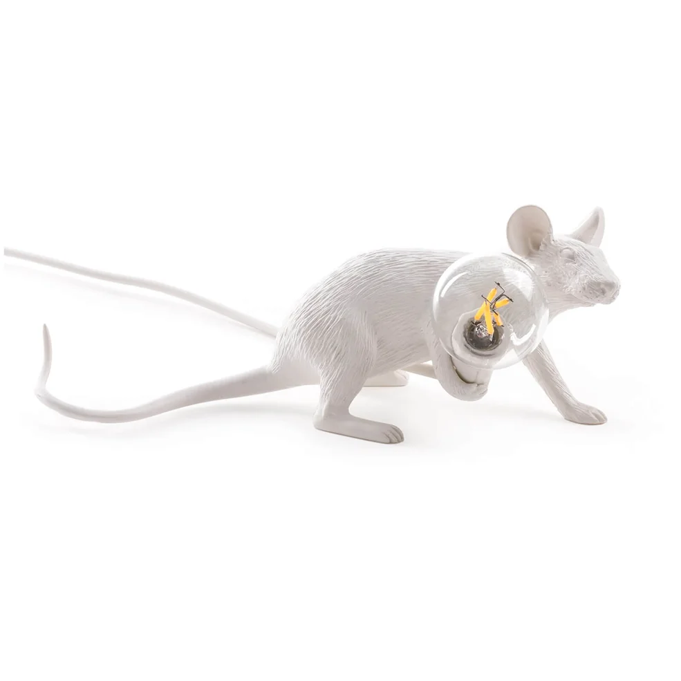 Seletti Lying Mouse Lamp - White Image 1