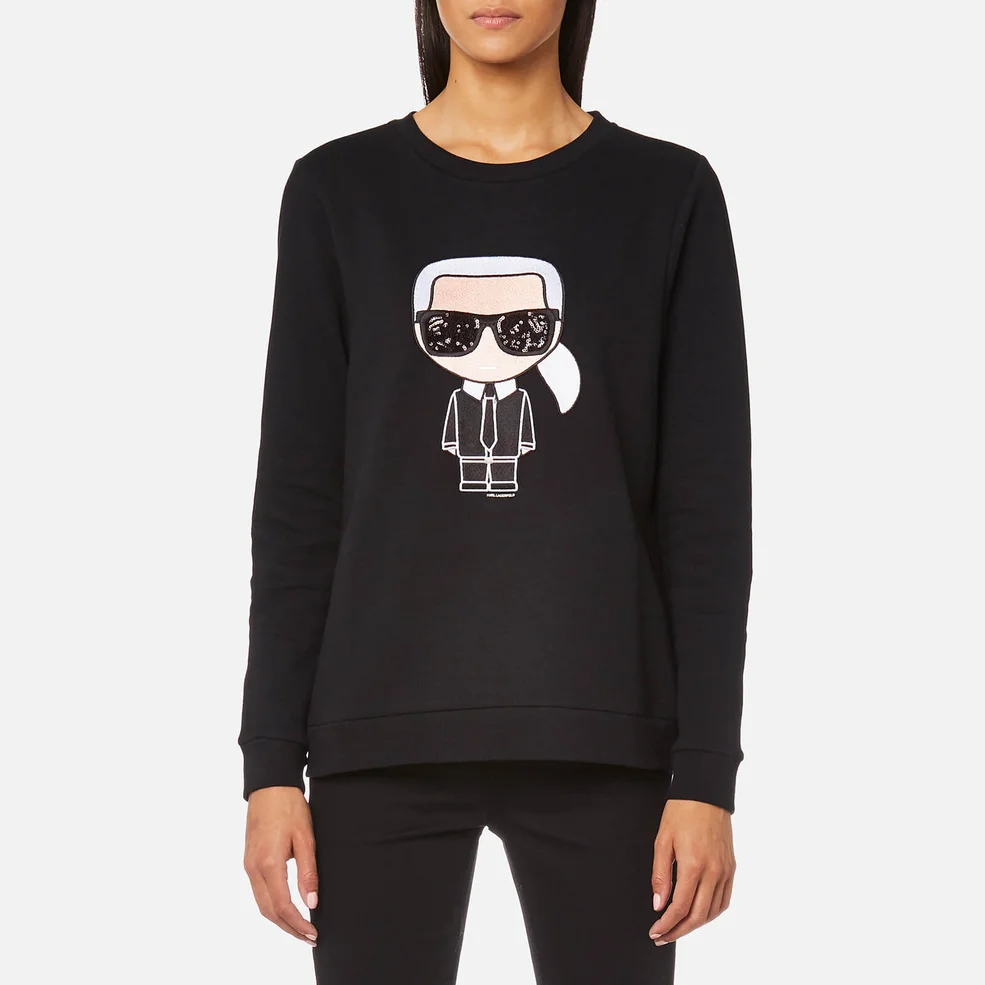 Karl Lagerfeld Women's Karl Iconic Sweatshirt - Black Image 1