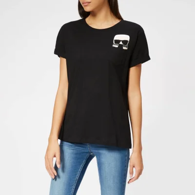 Karl Lagerfeld Women's Ikonik Karl Pocket T-Shirt - Black