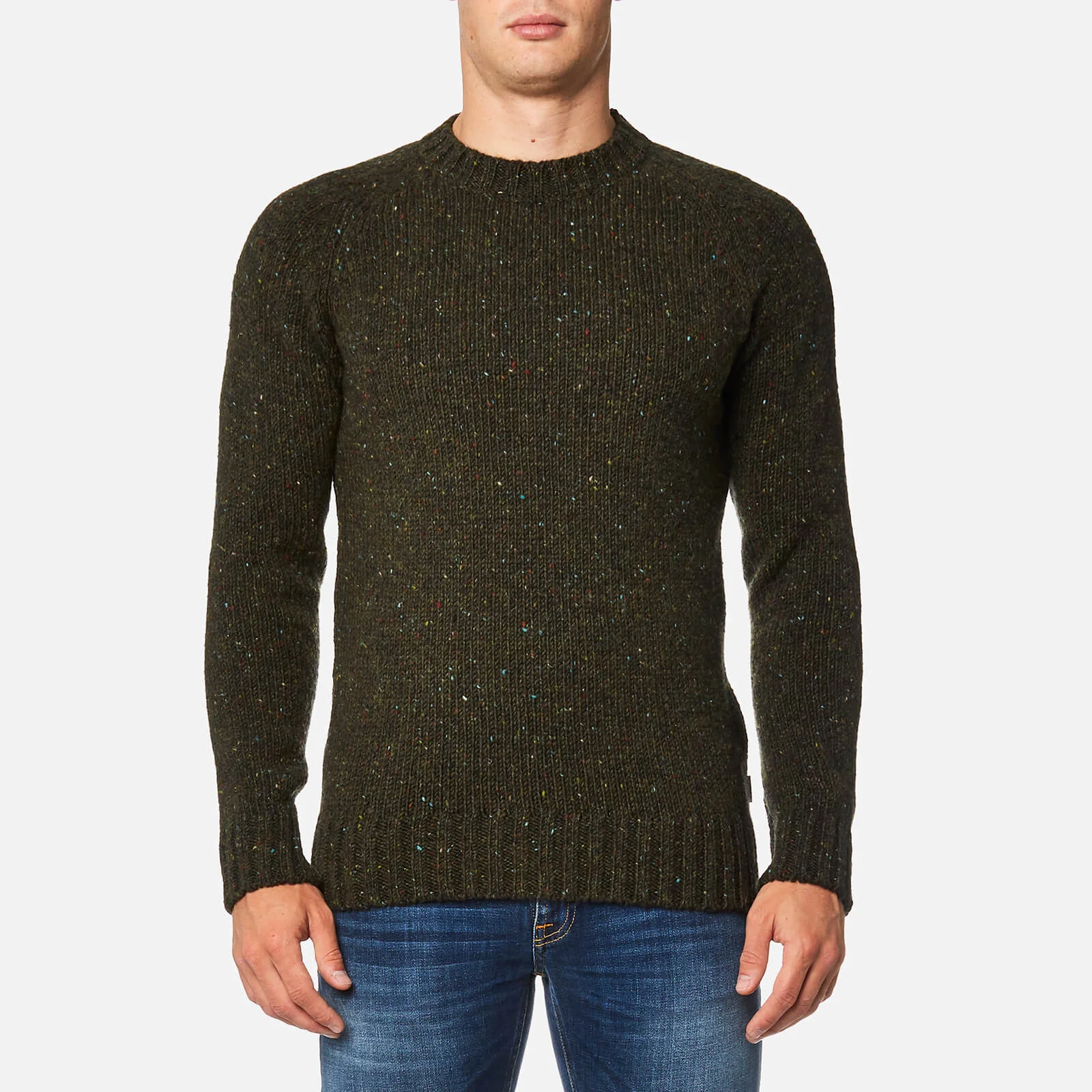 Barbour Men's Netherby Crew Neck Knitted Jumper - Forest Image 1