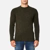 Barbour Men's Netherby Crew Neck Knitted Jumper - Forest - Image 1