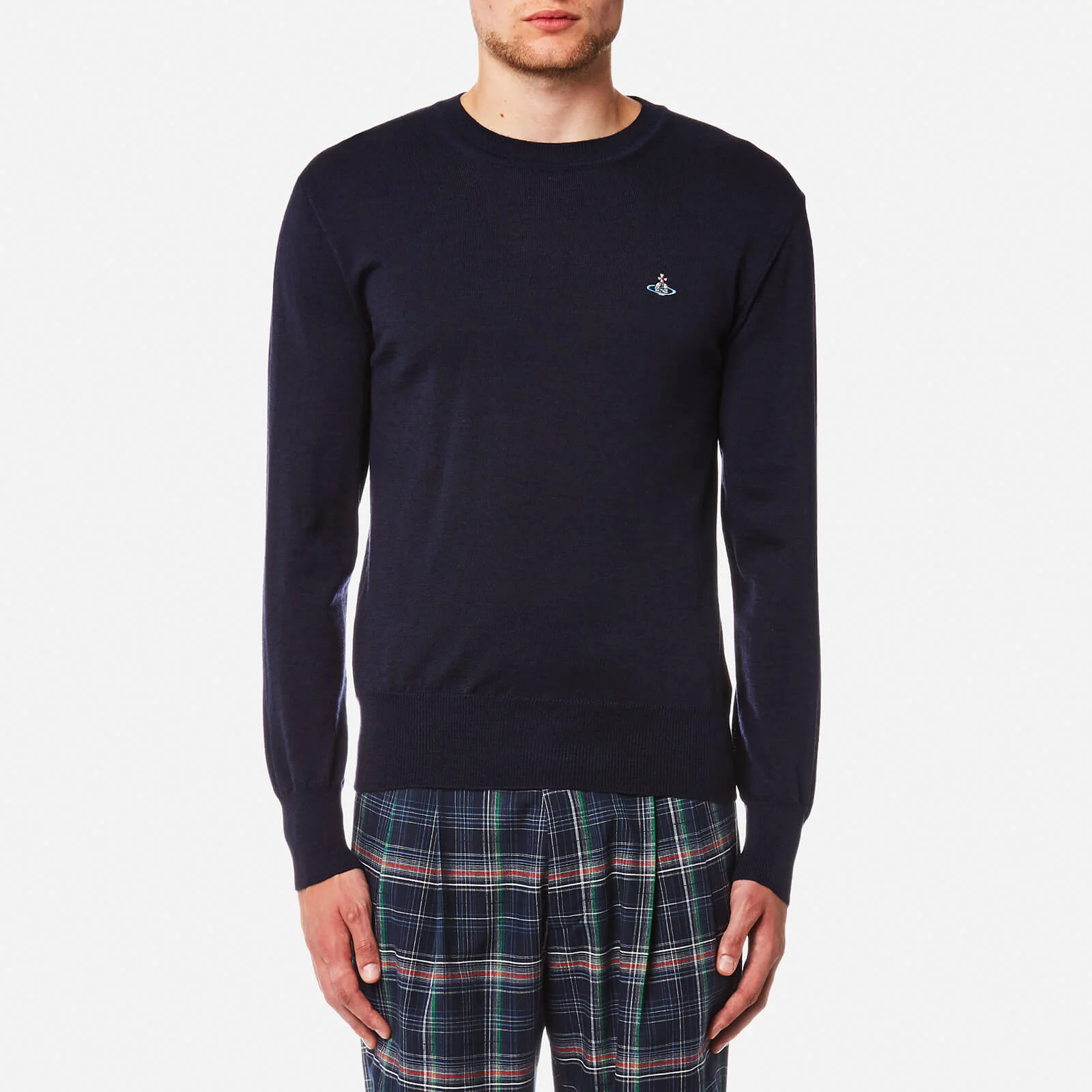 Vivienne Westwood Men's Classic Crew Neck Knitted Jumper - Navy Image 1