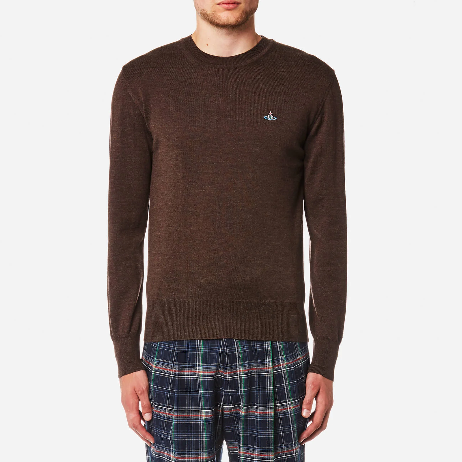 Vivienne Westwood Men's Classic Crew Neck Knitted Jumper - Brown Image 1