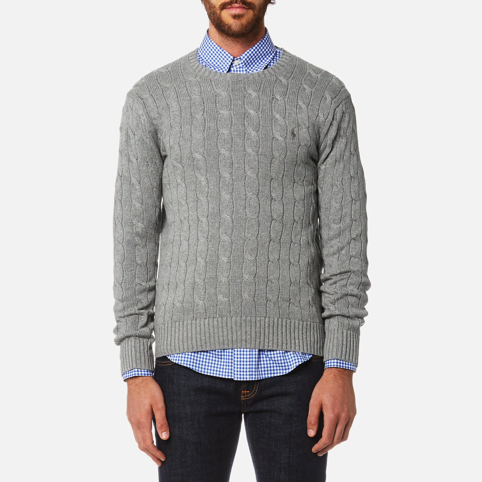 Polo Ralph Lauren Men's Cotton Cable Knitted Jumper - Fawn Grey Heather Image 1