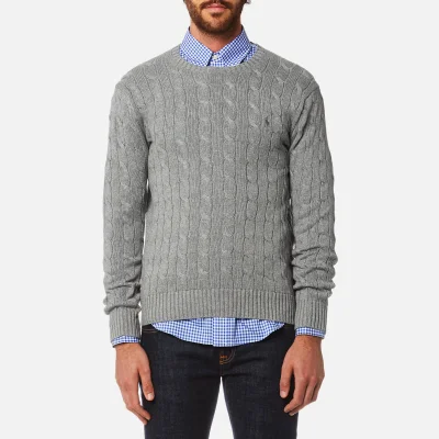 Polo Ralph Lauren Men's Cotton Cable Knitted Jumper - Fawn Grey Heather