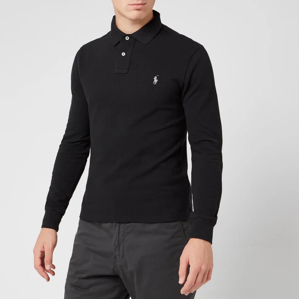 Polo Ralph Lauren Men's Slim Fit Long Sleeve Polo Shirt - Polo Black Image 1