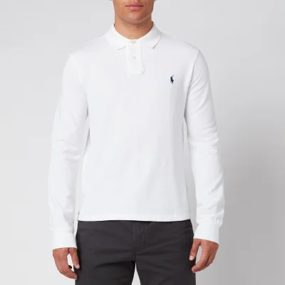 Polo Ralph Lauren Men's Slim Fit Basic Mesh Long Sleeve Polo Shirt - White
