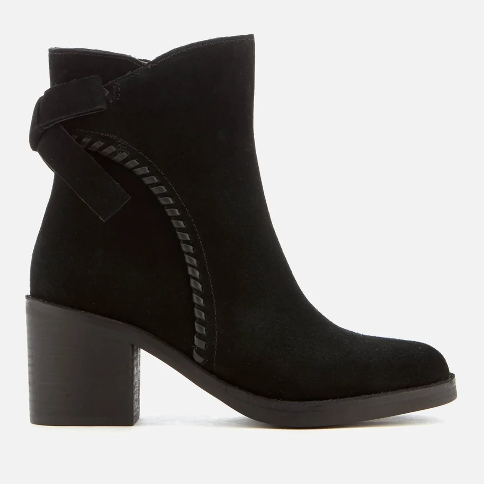 UGG Women's Fraise Whipstitch Suede Heeled Ankle Boots - Black Image 1
