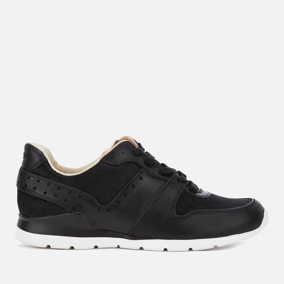UGG Women's Deaven Exotic Cow Hair/Leather Running Trainers - Black Image 1