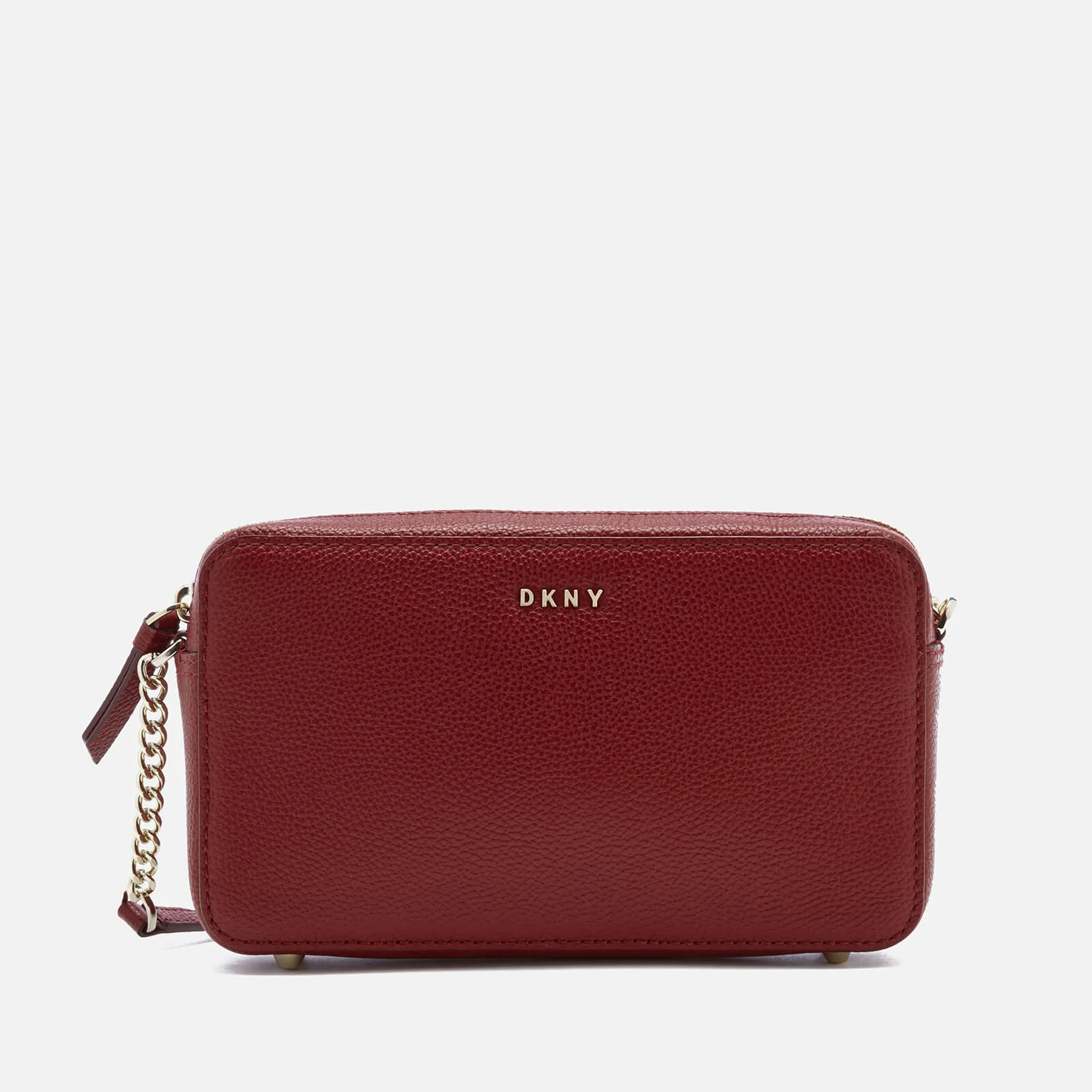 DKNY Women's Chelsea Pebbled Small Leather Top Zip Cross Body Bag - Scarlet Image 1