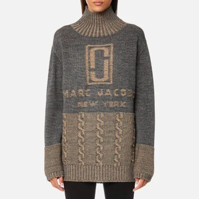 Marc Jacobs Women's Turtleneck Sweater - Grey/Camel