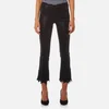 J Brand Women's Selena Mid Rise Crop Bootcut Jeans with Lace - Coated Black Lace - Image 1