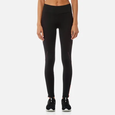 DKNY Sport Women's Mid Rise 7/8 Logo Tights with Reflective Tape - Vibrant Pink