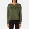 DKNY Sport Women's Boxy Cropped Logo Pullover Sweatshirt - Ivy - Image 1