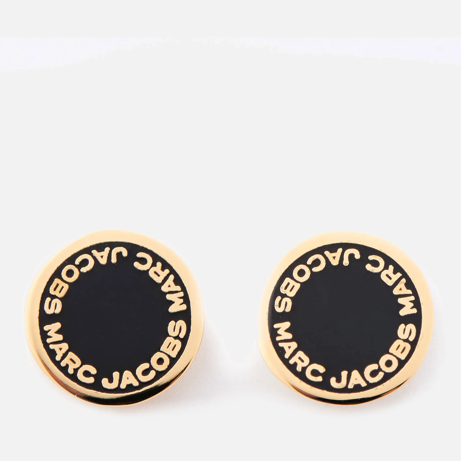 Marc Jacobs Women's Enamel Logo Disc Studs - Black/Oro Image 1