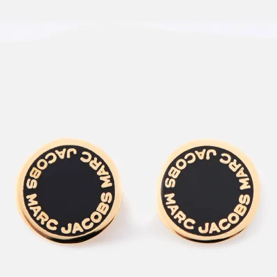Marc Jacobs Women's Enamel Logo Disc Studs - Black/Oro