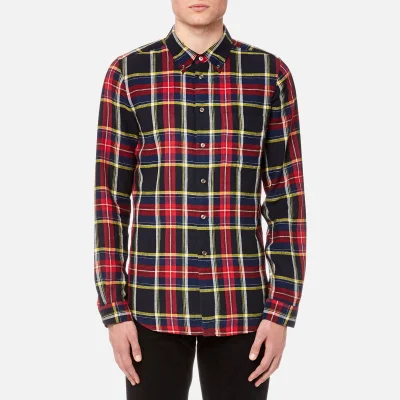 PS Paul Smith Men's Checked Long Sleeve Shirt - Navy/Red