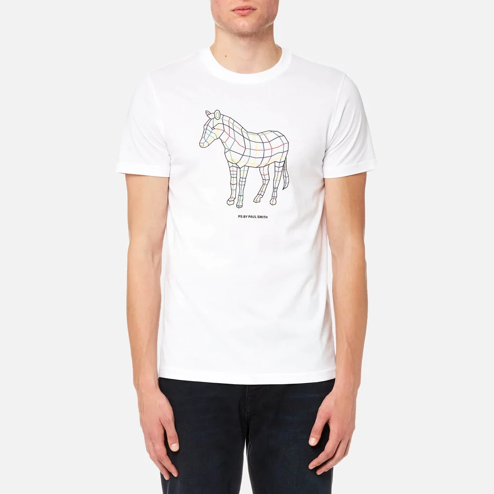 PS by Paul Smith Men's Large Zebra Logo T-Shirt - White Image 1