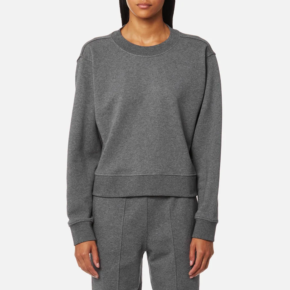 T by Alexander Wang Women's Dry French Terry Long Sleeve Tie Back Sweatshirt - Heather Grey Image 1
