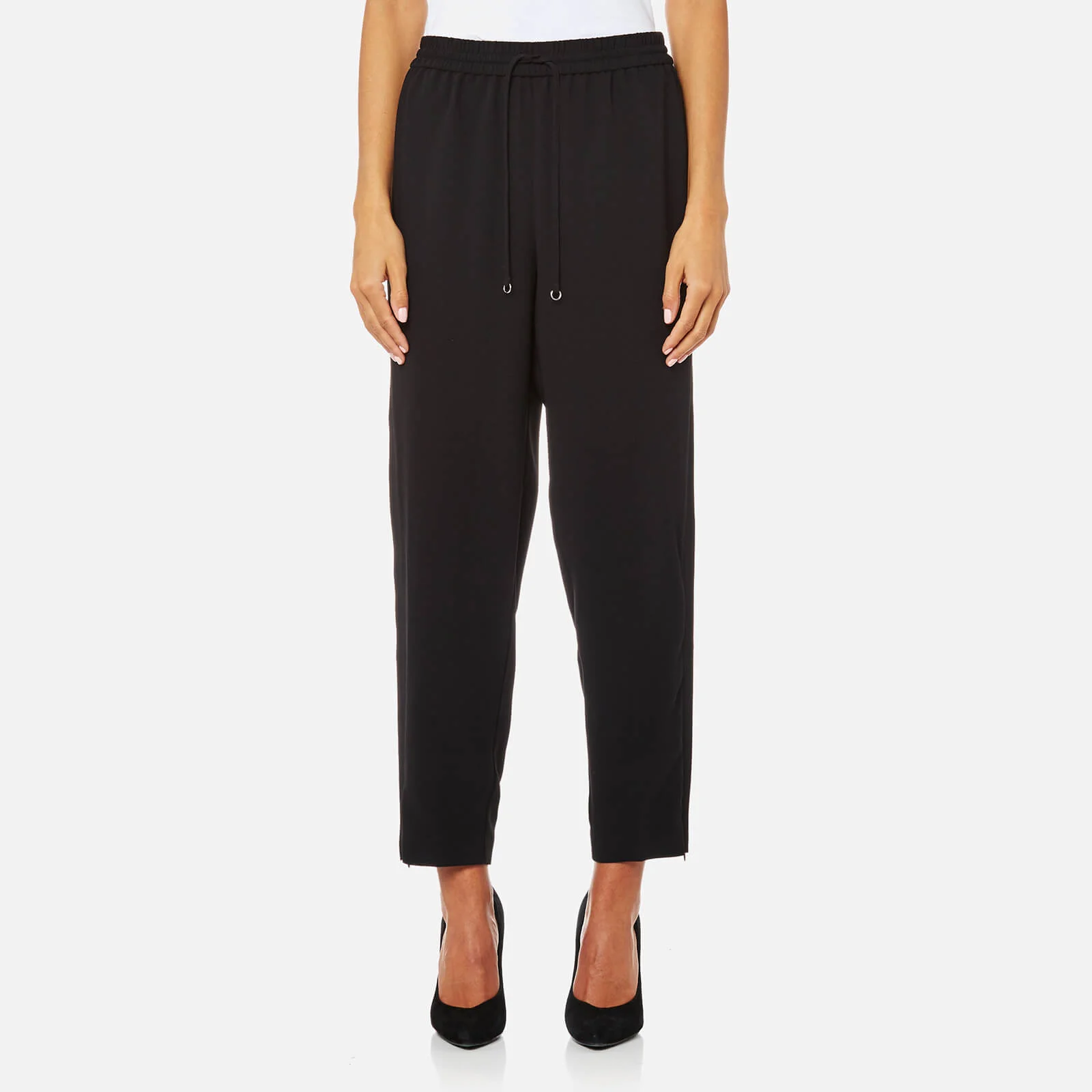 T by Alexander Wang Women's Satin Back Crepe Pull On Welded Pants - Black Image 1