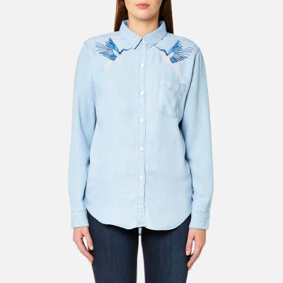 Rails Women's Ingrid Hummingbirds Embroidery Shirt - Blue