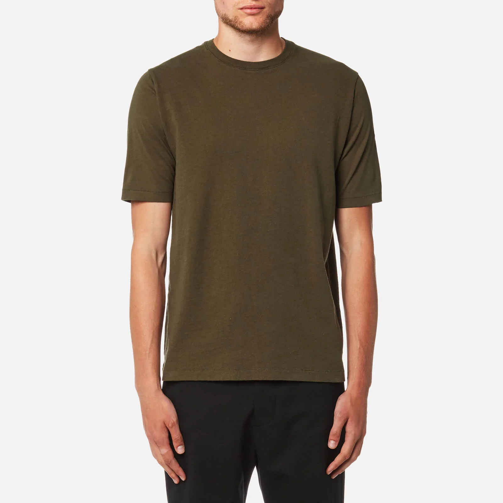 Folk Men's Contrast Sleeve T-Shirt - Military Green Image 1
