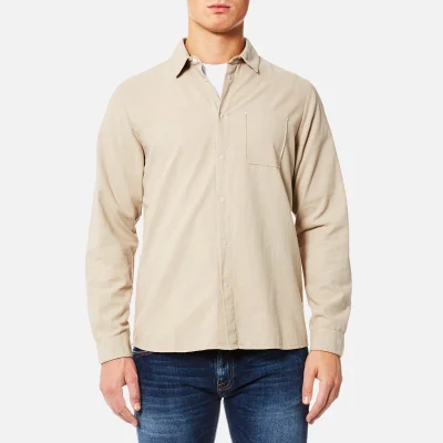 Folk Men's Flannel Pop Stud Shirt - Sand