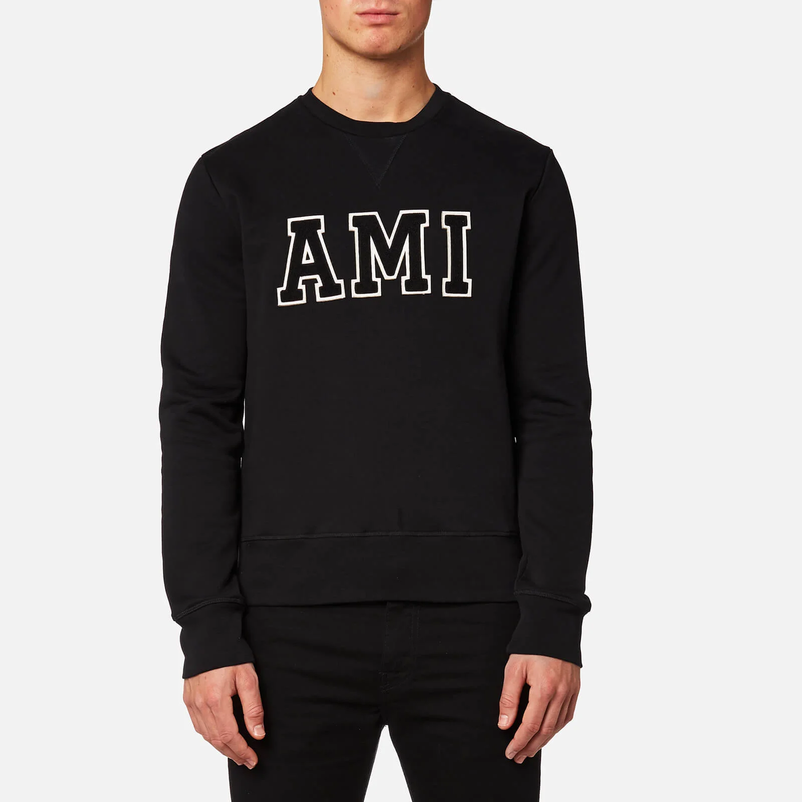 AMI Men's Crew Neck Sweatshirt - Black Image 1