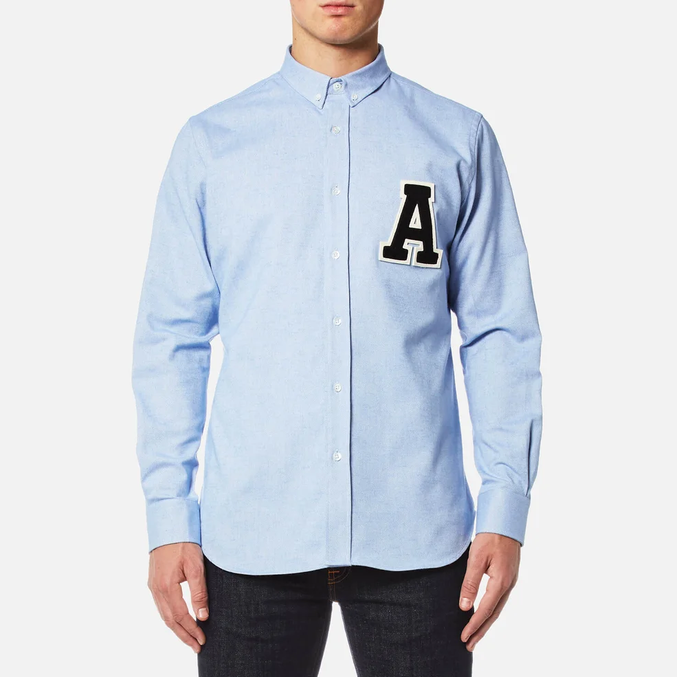AMI Men's A' Patch Shirt - Sky Blue Image 1