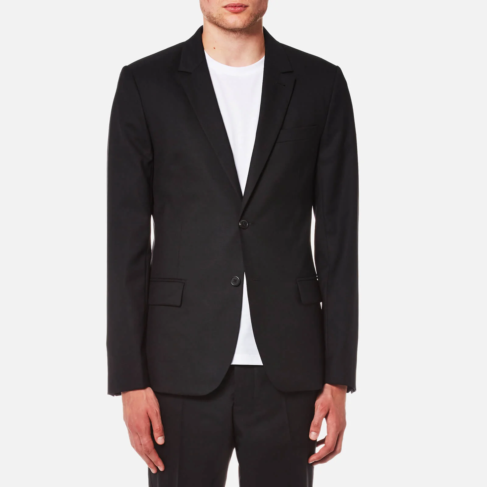 AMI Men's Two Button Lined Suit Jacket - Black Image 1