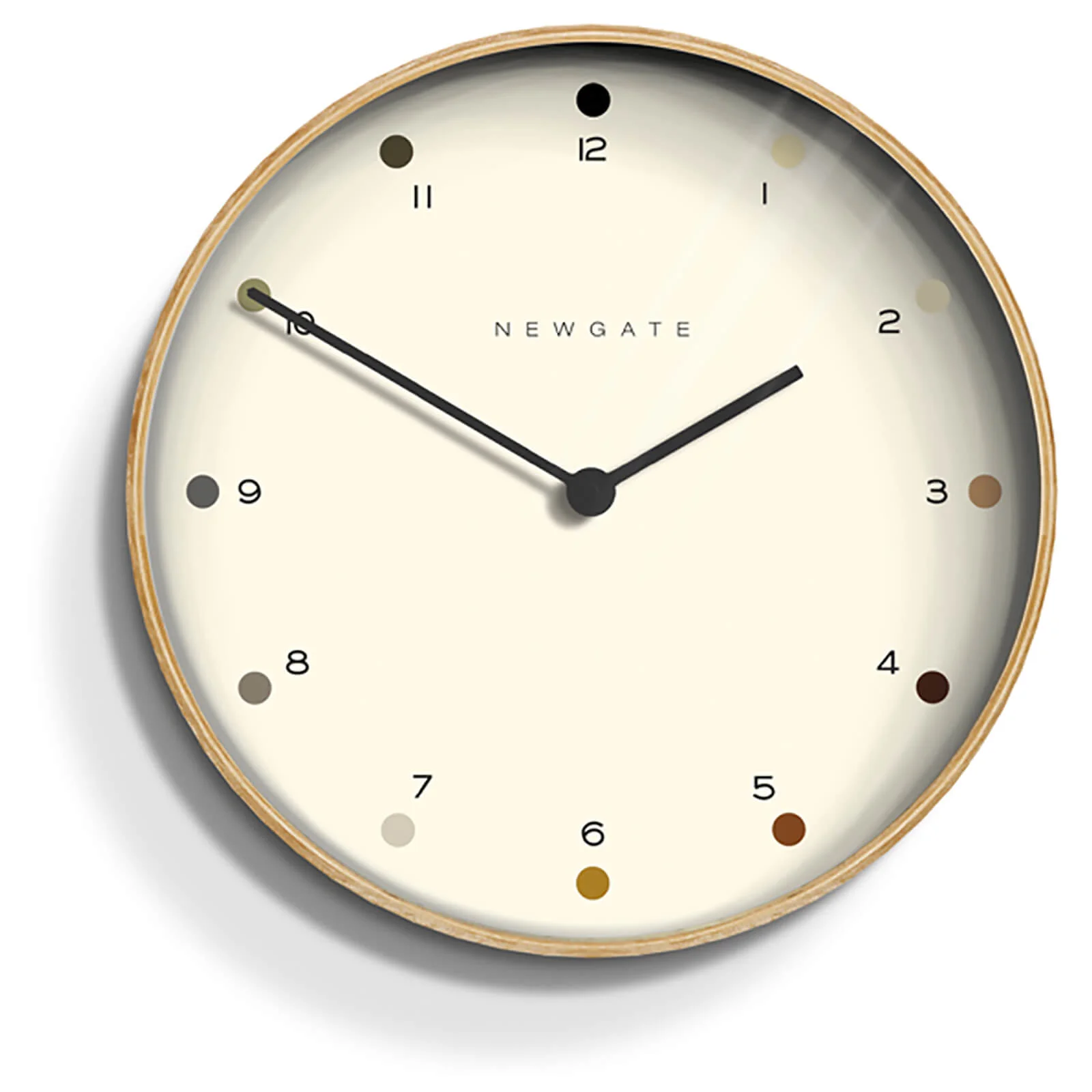 Newgate Mr Clarke Wall Clock - Pale Wood - Dot Dial Image 1