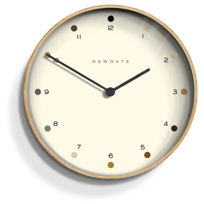 Newgate Mr Clarke Wall Clock - Pale Wood - Dot Dial